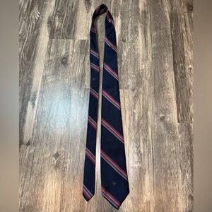 Christian Dior Navy Blue Striped Necktie – Designer Luxury Tie